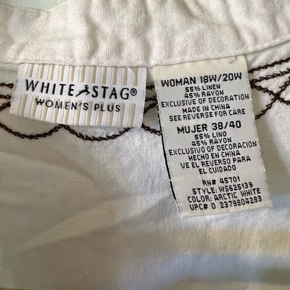 White Stag Cream Embroidered Blouse 18/20 - Picture 3 of 4